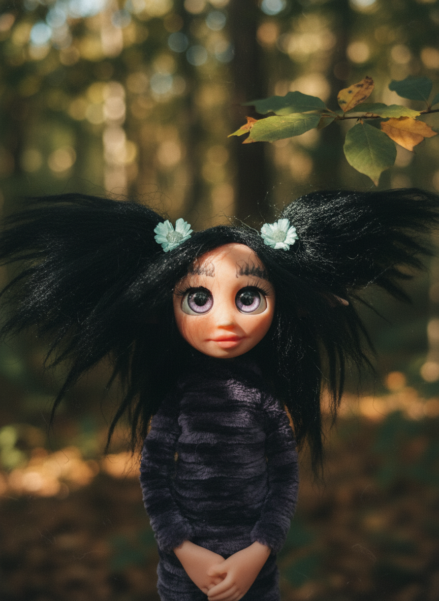 Noa - Pixie, a handmade protection guardian art piece by Duendes del Uruguay