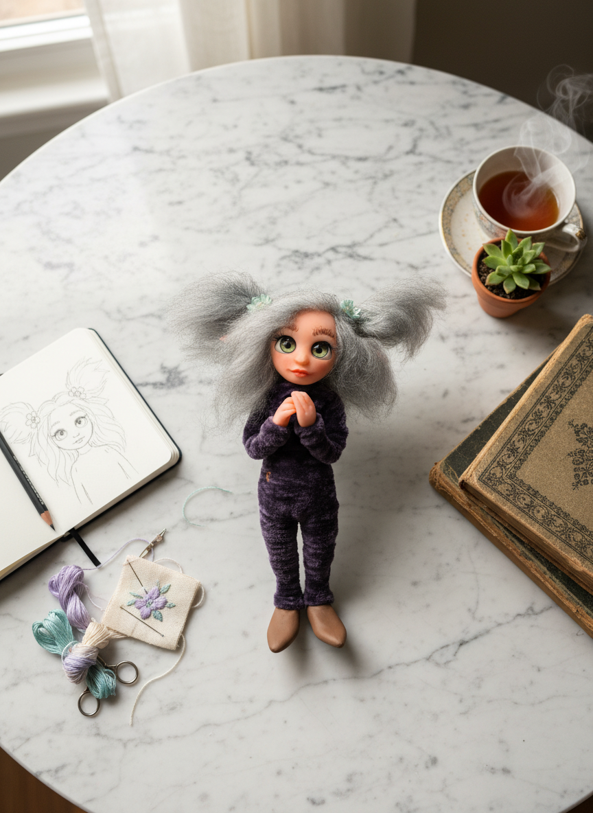 Brisa - Pixie — handmade wisdom guardian art piece by Duendes del Uruguay, view 3