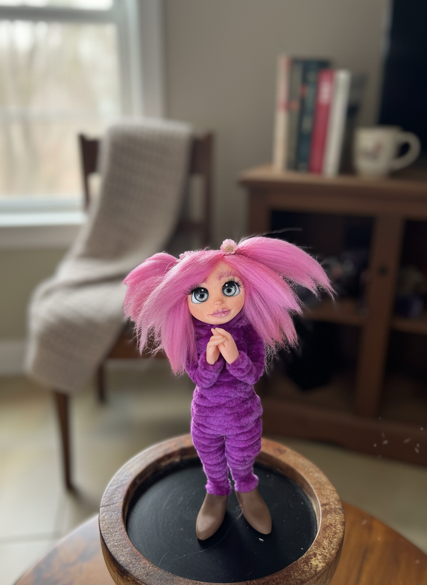 Mila - Pixie — handmade spirituality guardian art piece by Duendes del Uruguay, view 5