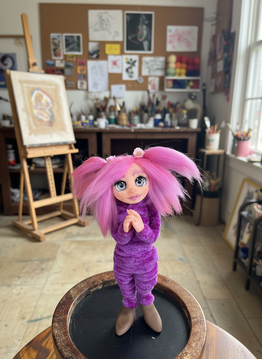 Mila - Pixie — handmade spirituality guardian art piece by Duendes del Uruguay, view 4