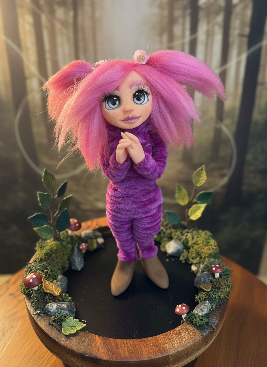 Mila - Pixie — handmade spirituality guardian art piece by Duendes del Uruguay, view 7