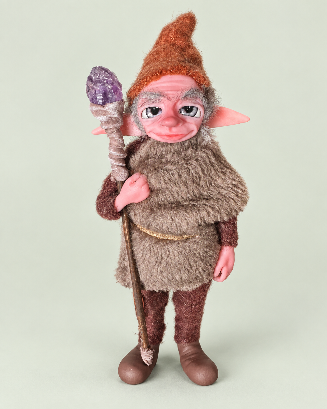 Albin — front view, soft pale sage background