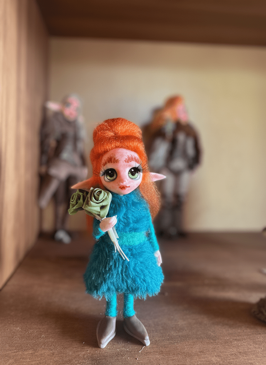 Cintia - Pixie — pieza artística de un guardián de la protección, hecha a mano por Duendes del Uruguay, vista 5.