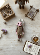 Canela - Pixie — handmade love and heart guardian art piece by Duendes del Uruguay, view 4