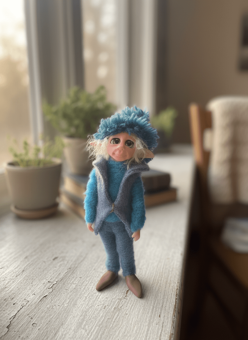 Dani — handmade anxiety and mental health guardian art piece by Duendes del Uruguay, view 6
