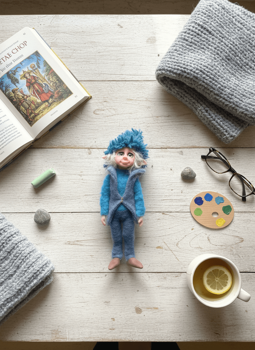 Dani — handmade anxiety and mental health guardian art piece by Duendes del Uruguay, view 5