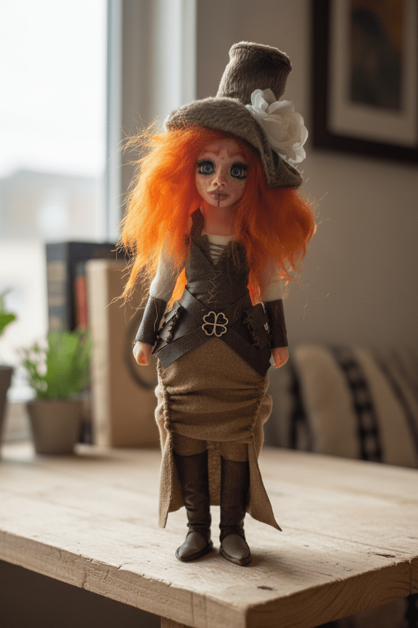 Ruth — handmade self-esteem and empowerment guardian art piece by Duendes del Uruguay, view 6