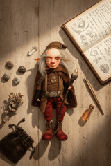 Teo — handmade wisdom guardian art piece by Duendes del Uruguay, view 7