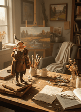 Enzo — handmade wisdom guardian art piece by Duendes del Uruguay, view 5