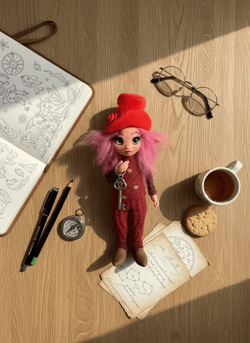 Daphne - Pixie — handmade path-opener guardian art piece by Duendes del Uruguay, view 5
