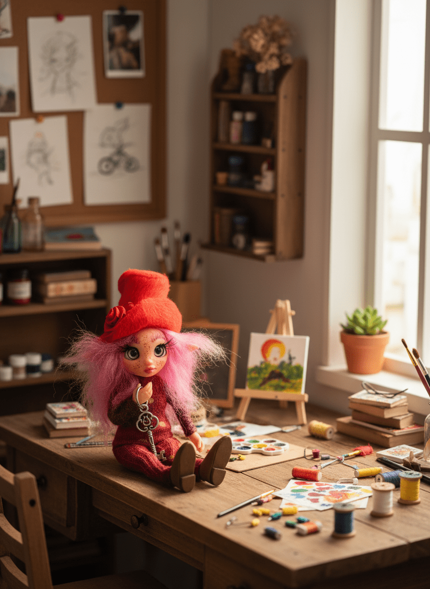 Daphne - Pixie — handmade path-opener guardian art piece by Duendes del Uruguay, view 7