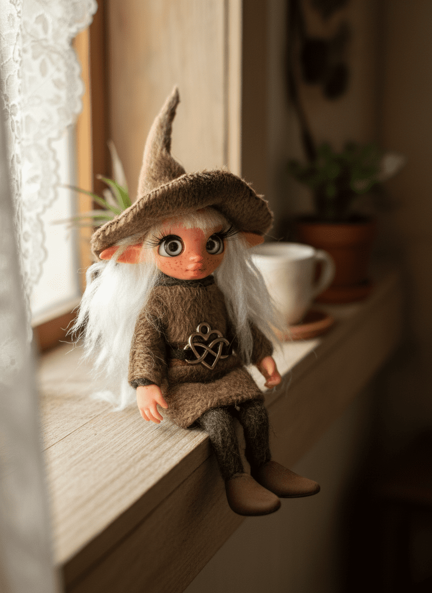 Jazmín - Pixie — handmade anxiety and mental health guardian art piece by Duendes del Uruguay, view 6