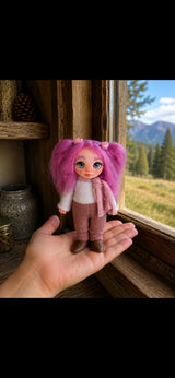 Avenya, Pixie of Tender Joy, handmade Pixie shown in hand for scale