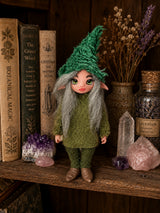 Maelira handmade Pixie among botanical books, lavender and crystals
