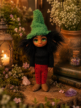Naeris, Pixie of the First Bloom, surrounded by flowers and botanical magic