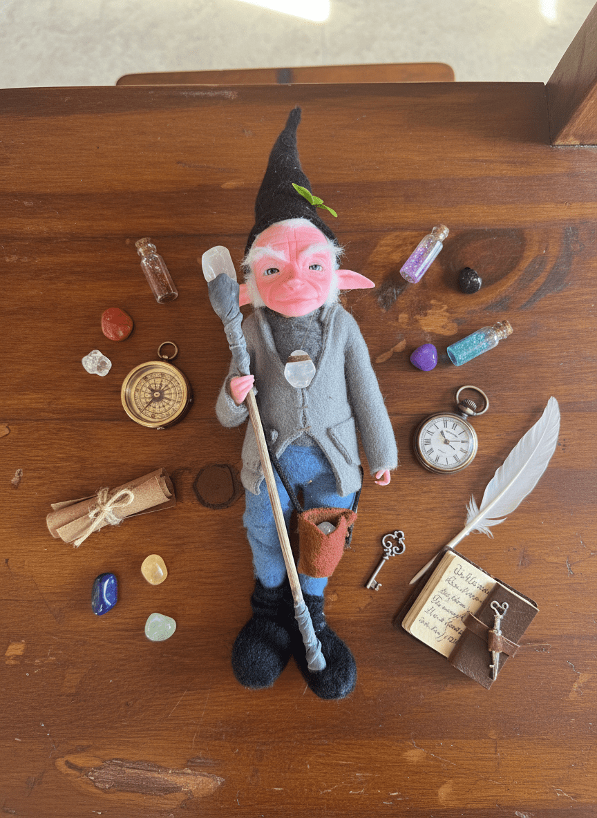 Tomasín — handmade anxiety and mental health guardian art piece by Duendes del Uruguay, view 4