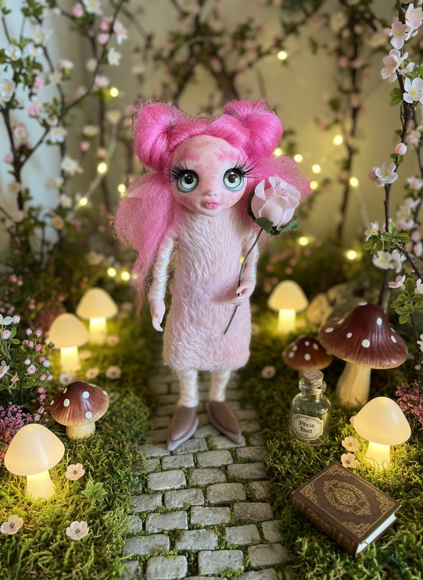 Melisa - Pixie — handmade new beginnings guardian art piece by Duendes del Uruguay, view 3