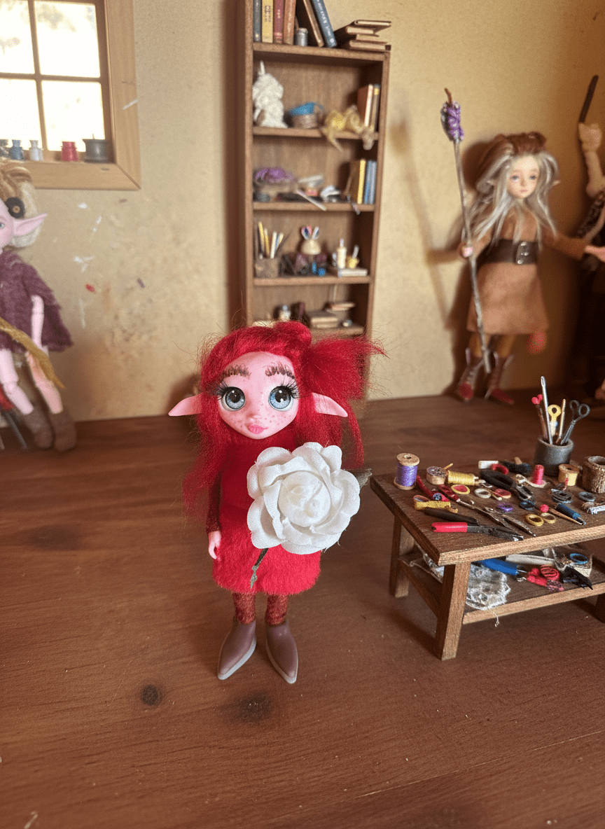 Laura - Pixie — handmade protection guardian art piece by Duendes del Uruguay, view 4