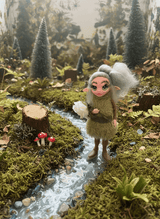 Flor - Pixie — pieza artística de un guardián de abundancia y dinero, hecha a mano por Duendes del Uruguay, vista 4.