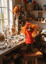 Fiorella - Pixie — handmade love and heart guardian art piece by Duendes del Uruguay, view 7