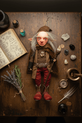 Teo — handmade wisdom guardian art piece by Duendes del Uruguay, view 3