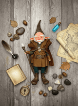 Enzo — handmade wisdom guardian art piece by Duendes del Uruguay, view 2