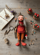 Neil — handmade abundance and money guardian art piece by Duendes del Uruguay, view 4