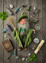 Groen — handmade health and healing guardian art piece by Duendes del Uruguay, view 3