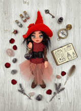 Zahira - Pixie — handmade love and heart guardian art piece by Duendes del Uruguay, view 5