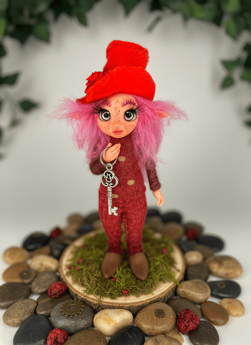 Daphne - Pixie — handmade path-opener guardian art piece by Duendes del Uruguay, view 4