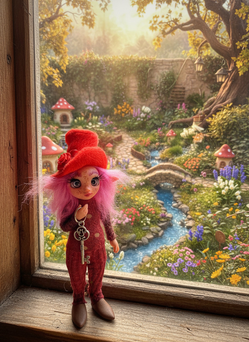 Daphne - Pixie — handmade path-opener guardian art piece by Duendes del Uruguay, view 3