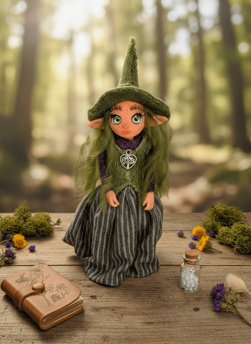 Lena - Pixie — pieza artística de un guardián de la espiritualidad, hecha a mano por Duendes del Uruguay, vista 2.