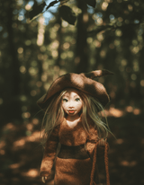 Rubi, a handmade protection guardian art piece by Duendes del Uruguay