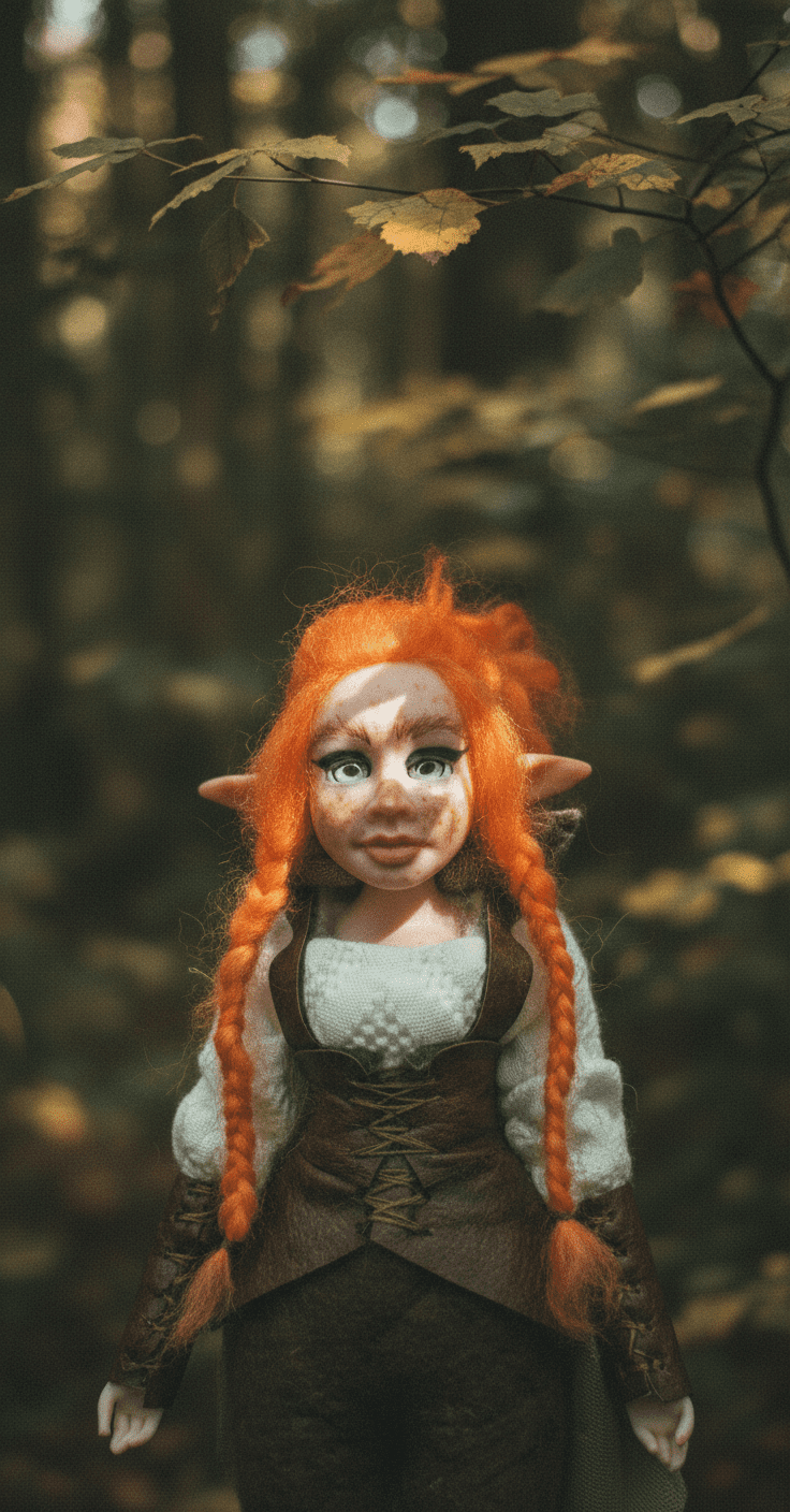 Brianna — handmade wisdom guardian art piece by Duendes del Uruguay, view 2