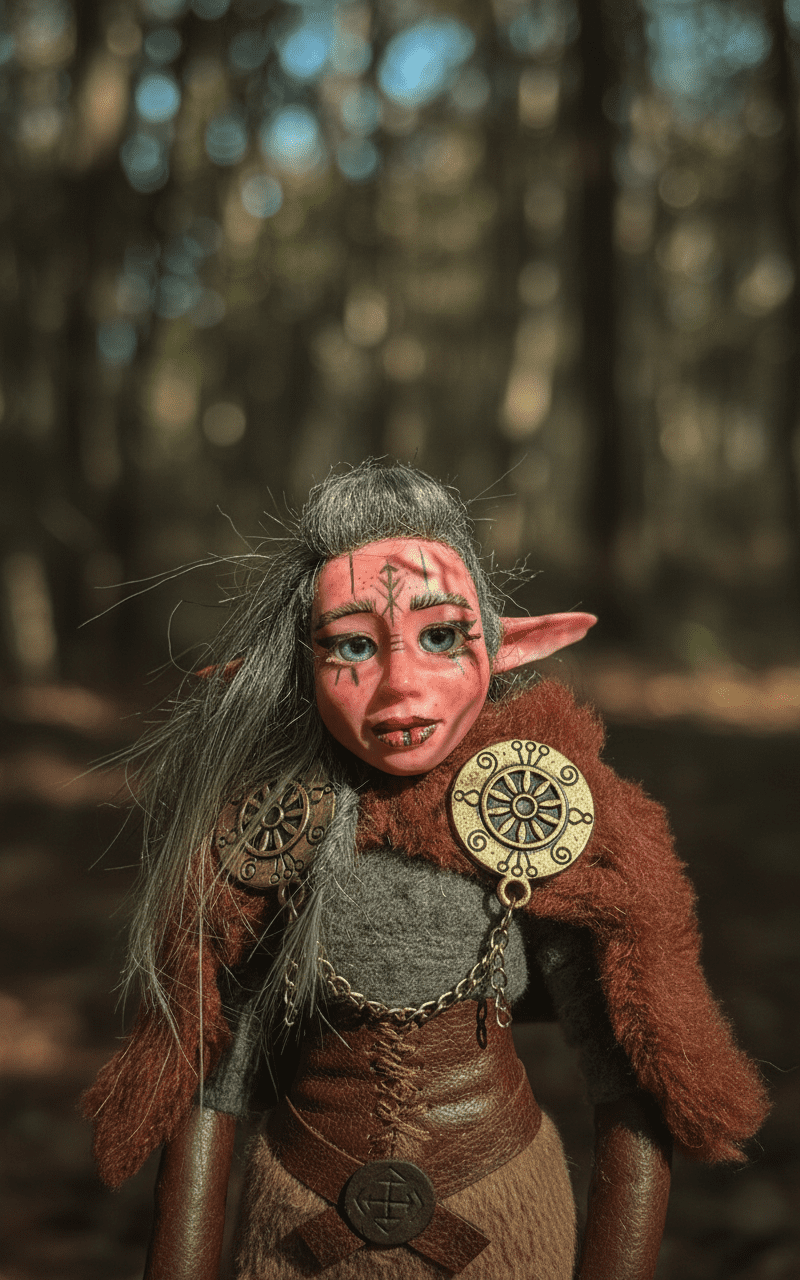 Astrid — handmade protection guardian art piece by Duendes del Uruguay, view 2