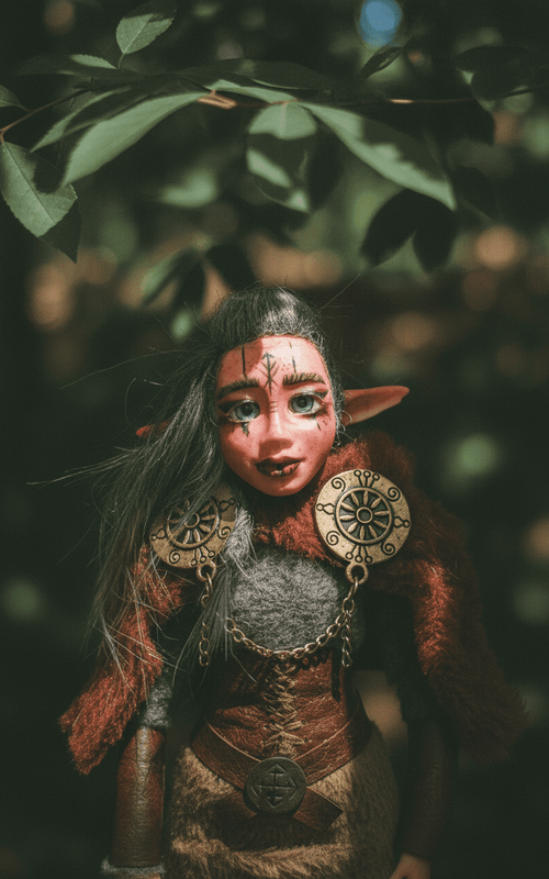 Astrid, a handmade protection guardian art piece by Duendes del Uruguay