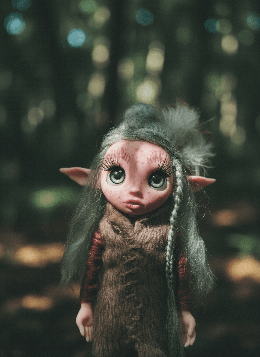 Canela - Pixie, a handmade love and heart guardian art piece by Duendes del Uruguay