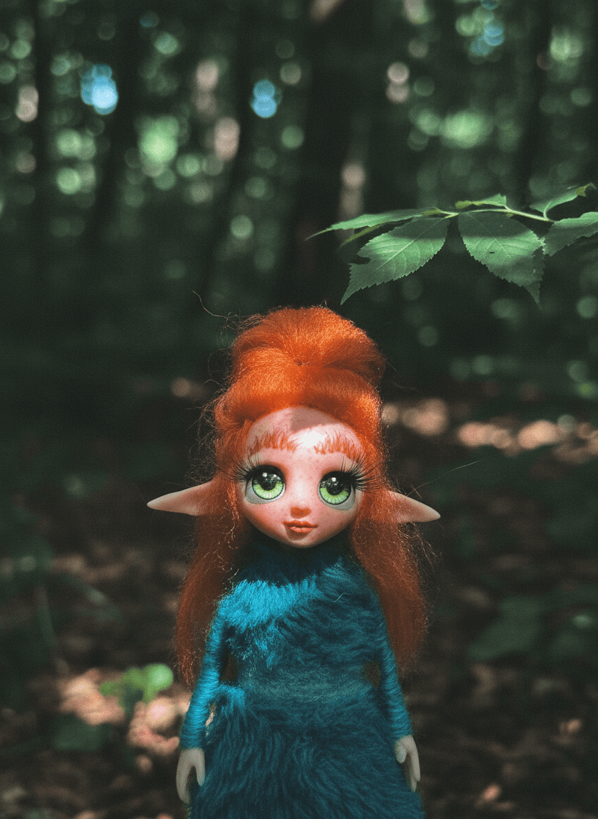 Cintia - Pixie — pieza artística de un guardián de la protección, hecha a mano por Duendes del Uruguay.