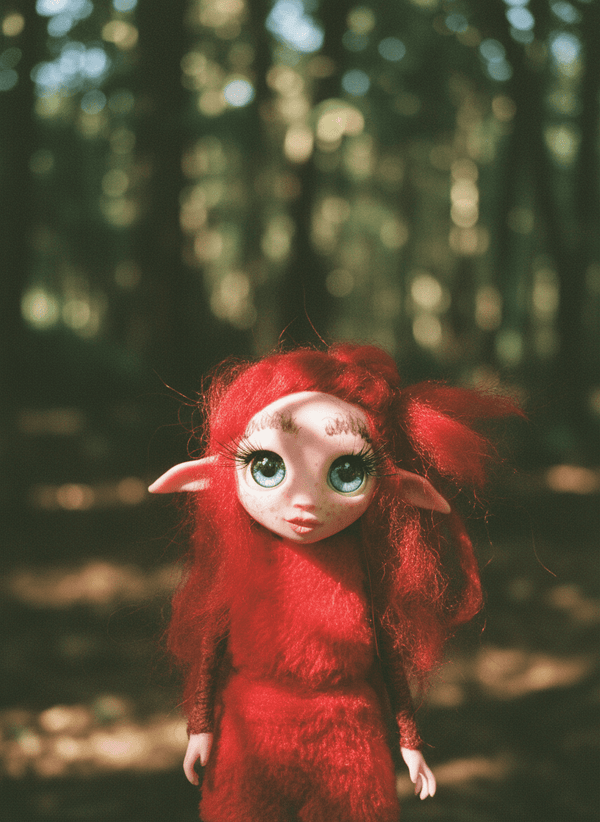 Laura - Pixie, a handmade protection guardian art piece by Duendes del Uruguay