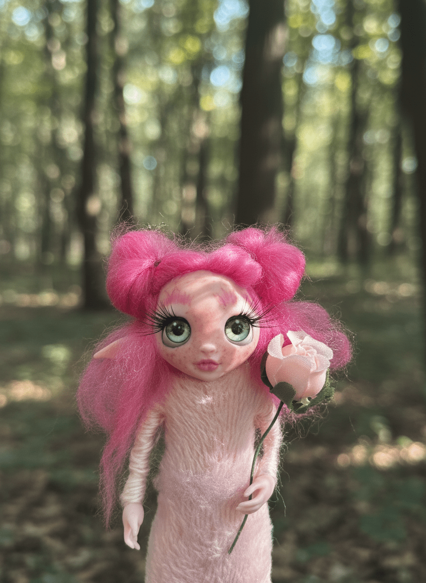 Melisa - Pixie — handmade new beginnings guardian art piece by Duendes del Uruguay, view 2