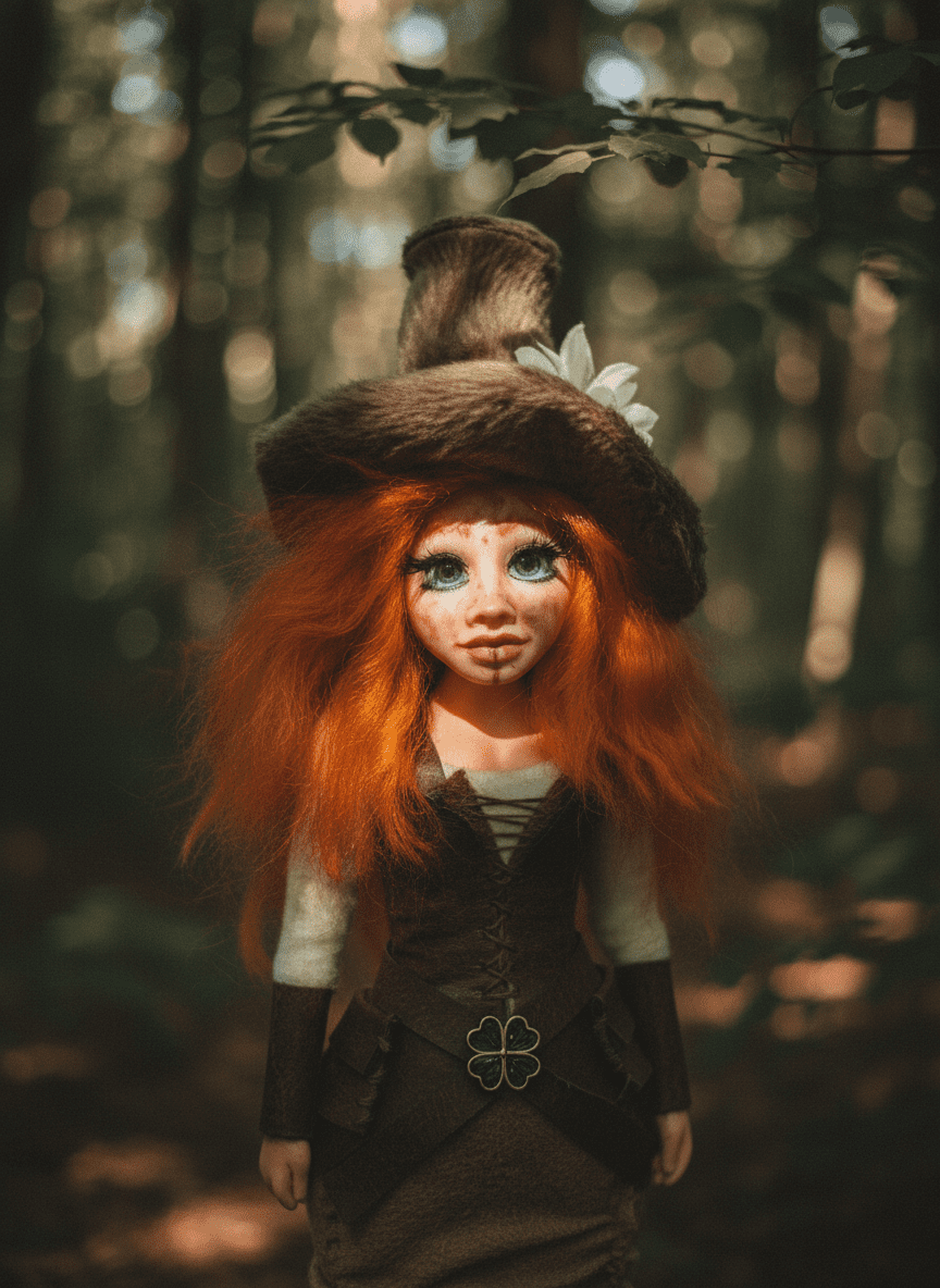 Ruth — handmade self-esteem and empowerment guardian art piece by Duendes del Uruguay, view 5