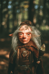Teo, a handmade wisdom guardian art piece by Duendes del Uruguay