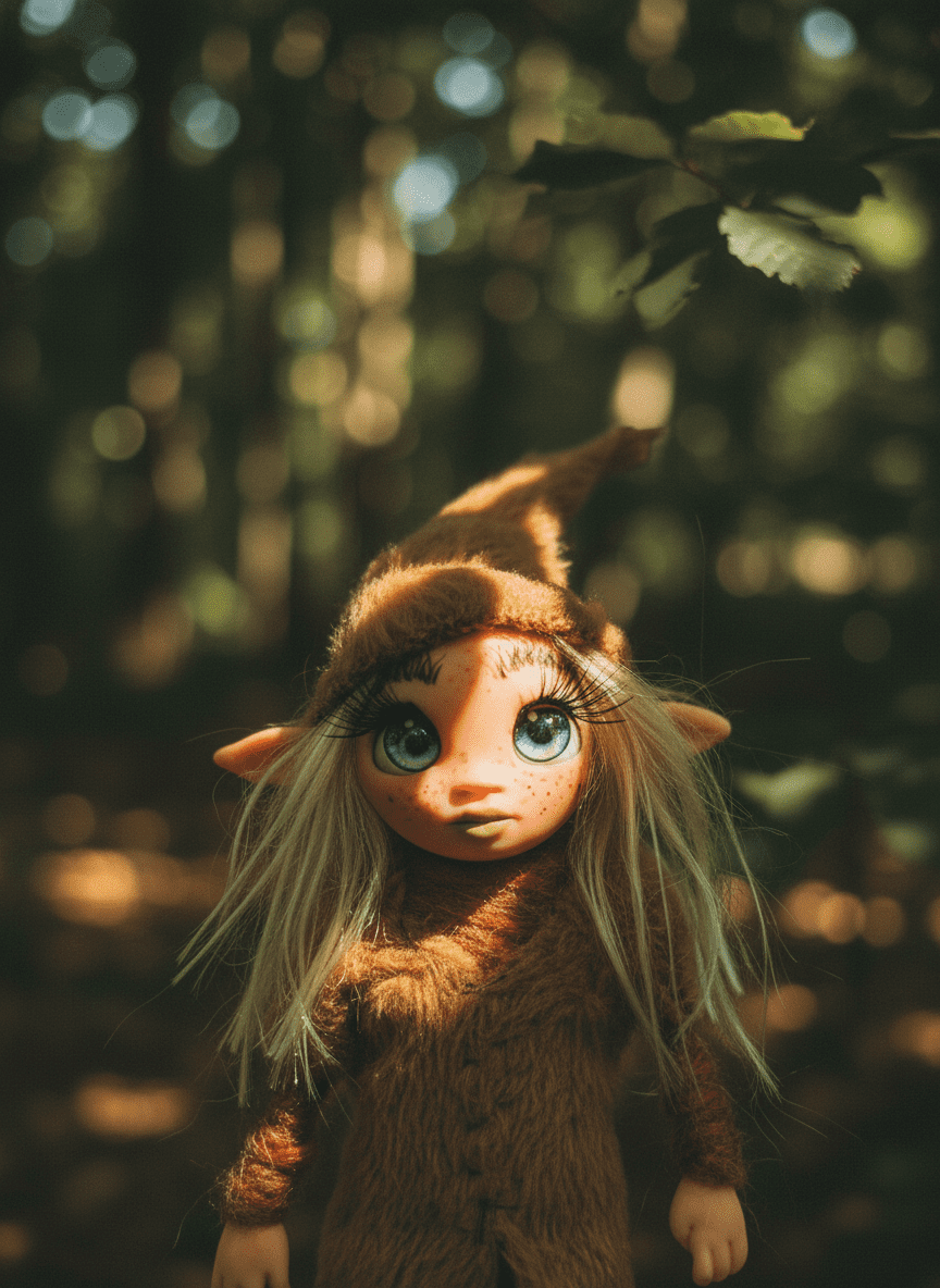 Daisy - Pixie, a handmade abundance and money guardian art piece by Duendes del Uruguay