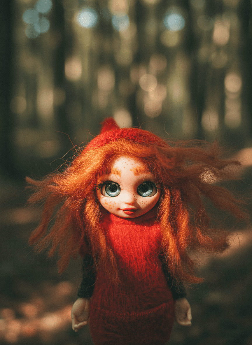 Fiorella - Pixie, a handmade love and heart guardian art piece by Duendes del Uruguay