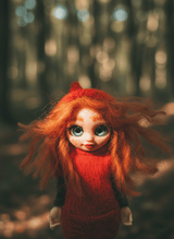 Fiorella - Pixie, a handmade love and heart guardian art piece by Duendes del Uruguay