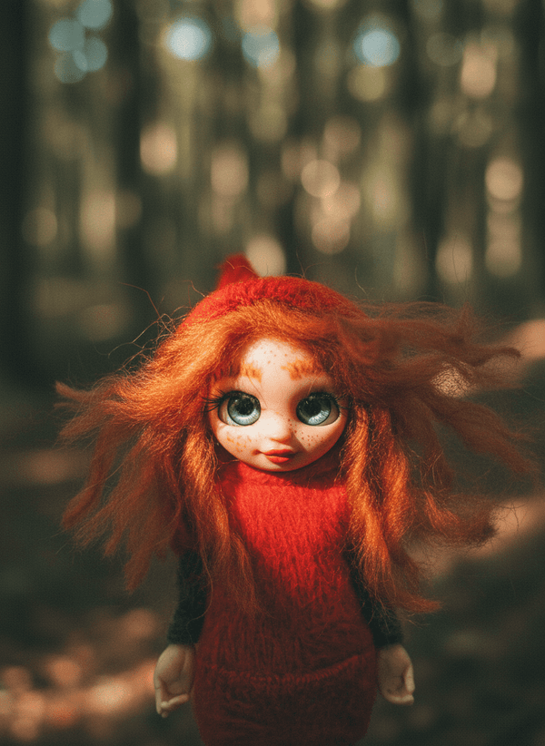 Fiorella - Pixie, a handmade love and heart guardian art piece by Duendes del Uruguay
